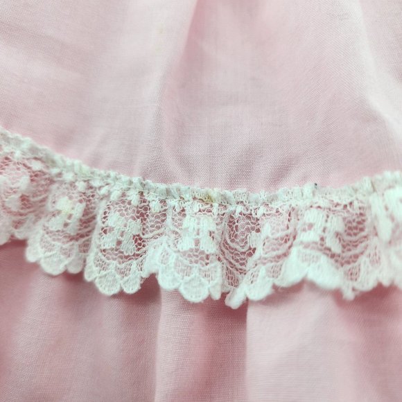 Vtg Baby Girls Pink Tiered Ruffle White Lace Trim Dress/Bloomers RN 50255 Sz 18M - Picture 6 of 16